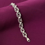 925 Sterling Silver Interlocking Ring Link Men’s Bracelet
