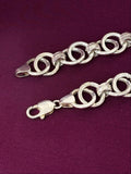 925 Sterling Silver Interlocking Ring Link Men’s Bracelet