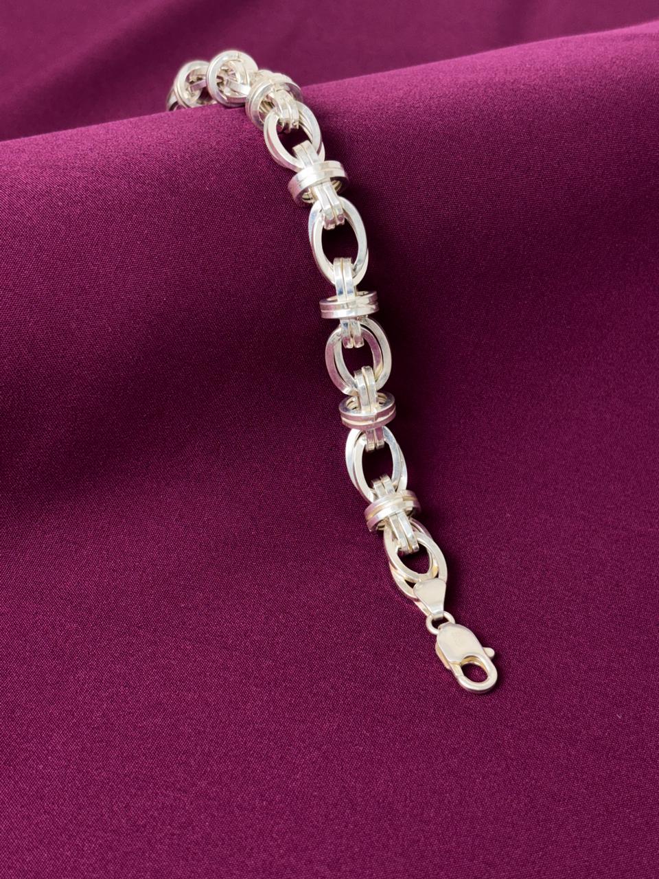 925 Sterling Silver Multi Interlocking Link Men’s Bracelet