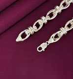 925 Sterling Silver Multi Interlocking Link Men’s Bracelet