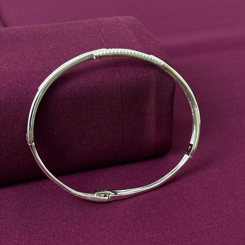Elegant American Diamond Women Kada Bracelet in 925 Silver | Premium Openable Kada for Women