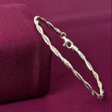 Dual Twisted Rope Design Women Kada in 925 Silver | Minimal Elegant Silver Bracelet