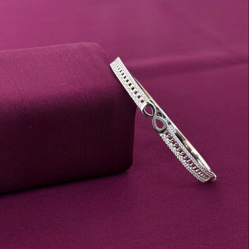 Infinity Design American Diamond Women Kada in 925 Silver | Elegant Openable Bracelet