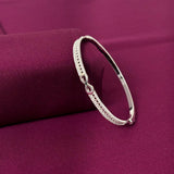 Infinity Design American Diamond Women Kada in 925 Silver | Elegant Openable Bracelet