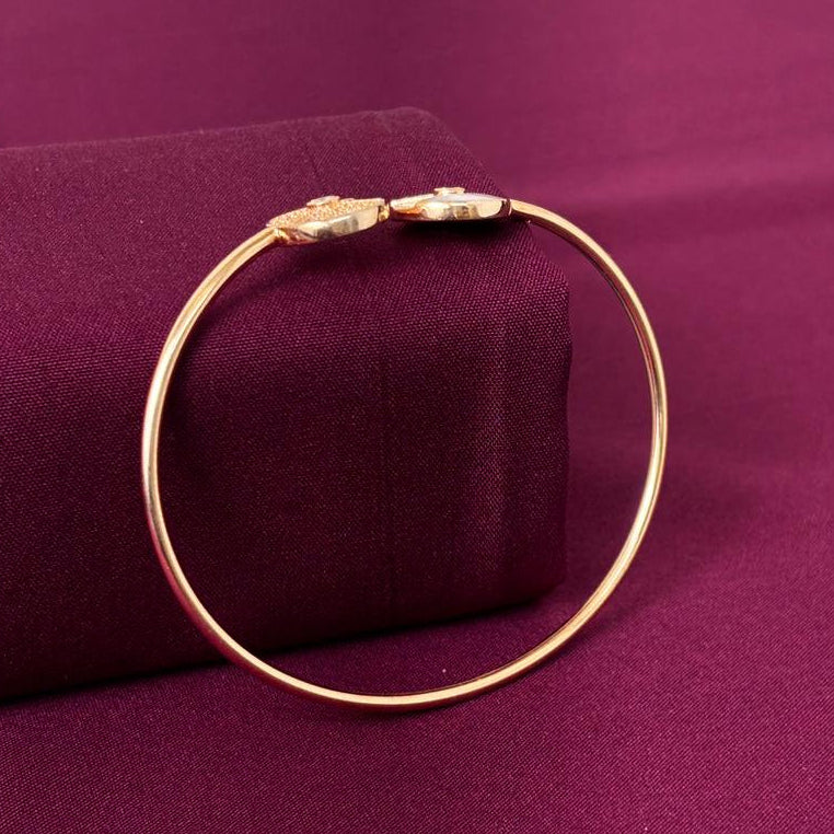Circular Motif American Diamond Women Kada in 925 Silver | Gold Tone Designer Bracelet