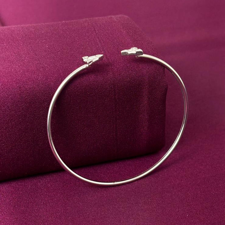 Geometric Triangle American Diamond Women Kada in 925 Silver | Minimal Designer Bracelet