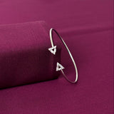 Geometric Triangle American Diamond Women Kada in 925 Silver | Minimal Designer Bracelet