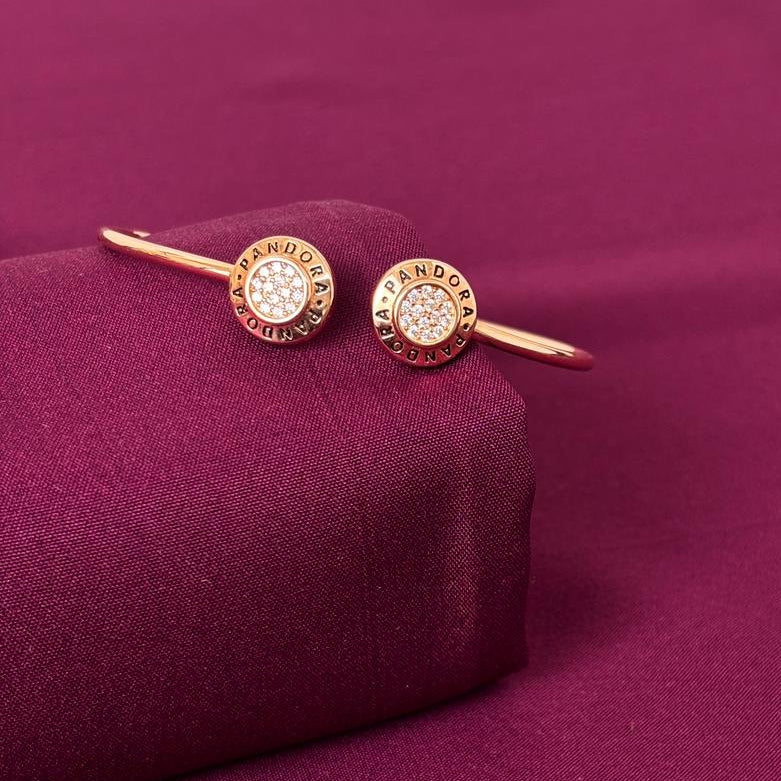 Round Charm Studded Women Kada in 925 Silver | Open Cuff Bracelet