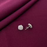 Square Cushion Halo Diamond Style Stud Earrings in 925 Sterling Silver