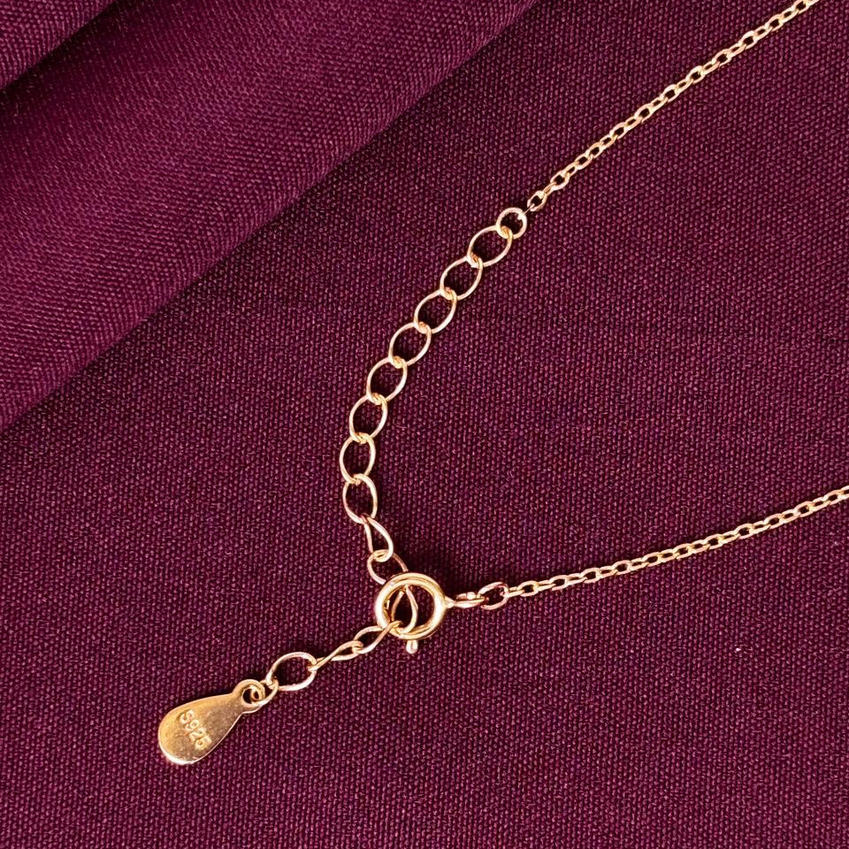 925 Silver Rosegold Plated Crown Pendant Necklace for Women | Queen Crown Stone Necklace