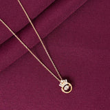 925 Silver Rosegold Plated Crown Pendant Necklace for Women | Queen Crown Stone Necklace