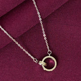 925 Silver Interlocking Ring Pendant Necklace for Women | Minimal Circle Sterling Silver Jewellery