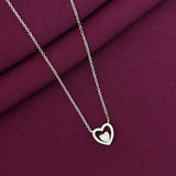925 Silver Open Heart Pendant Necklace for Women | Minimal Love Heart Sterling Silver Jewellery