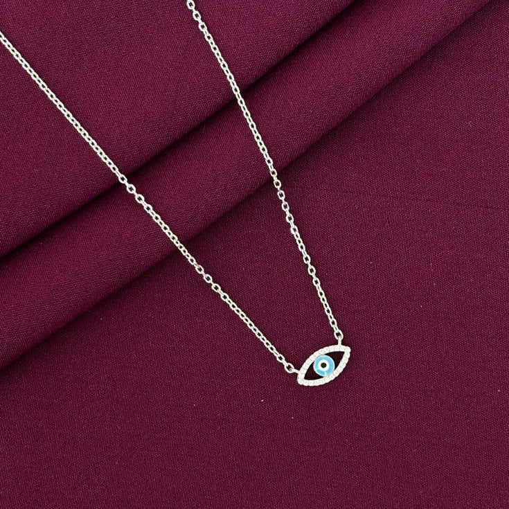 925 Silver Evil Eye Necklace for Women | Blue Nazar Protection Sterling Silver Jewellery