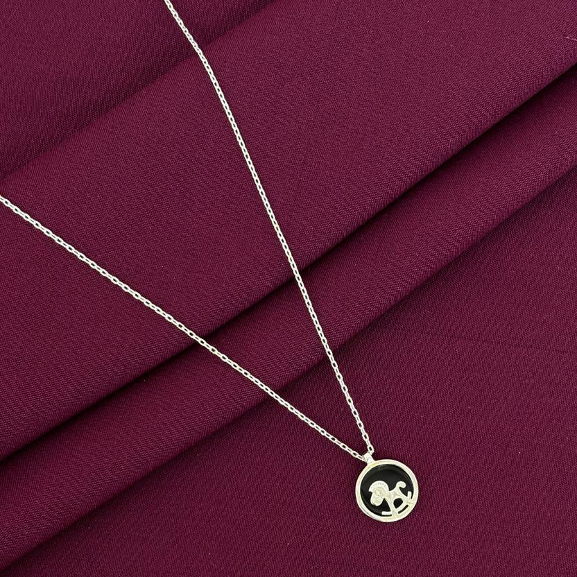 925 Silver Capricorn Zodiac Pendant Necklace for Women | Round Horoscope Sign Sterling Silver Jewellery