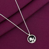 925 Silver Capricorn Zodiac Pendant Necklace for Women | Round Horoscope Sign Sterling Silver Jewellery