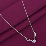 925 Silver Angel Wing Solitaire Necklace for Women