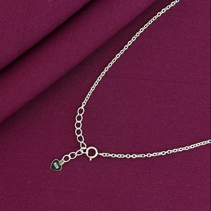 925 Silver Geometric Square Pendant Necklace for Women | Minimal Floating Stone Sterling Silver Jewellery