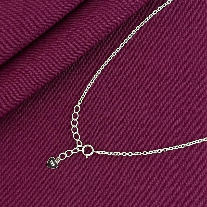 925 Silver Solitaire Heart Drop Necklace for Women | Minimal Red Heart Charm Pendant