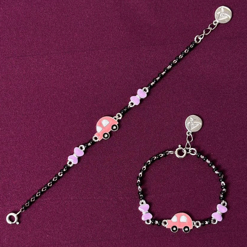 Kids Pink Car Nazariya Bracelet – 925 Silver