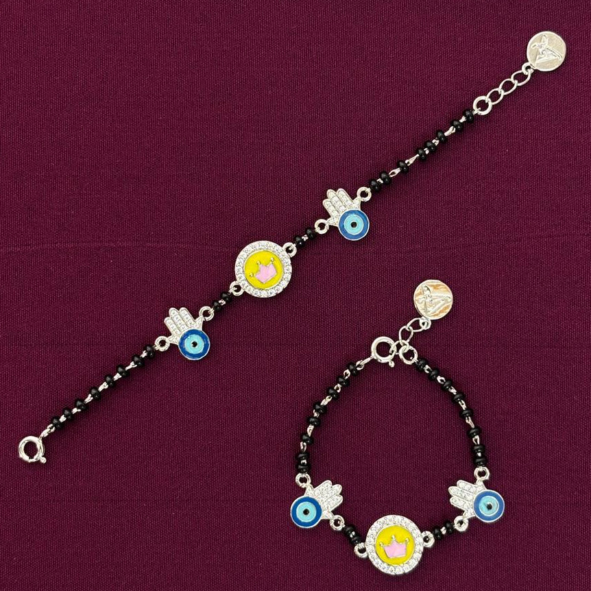 Kids Crown Evil Eye Nazariya Bracelet – 925 Silver