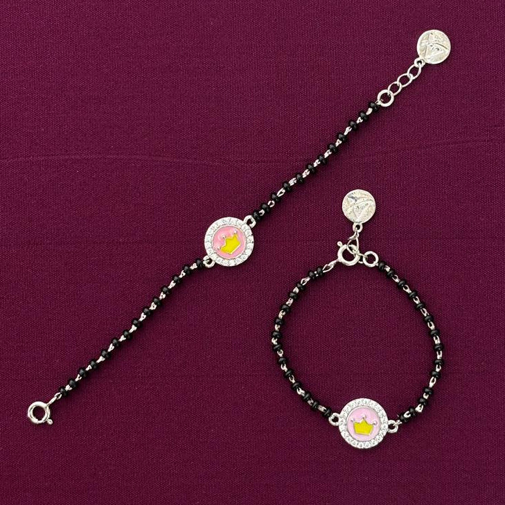 Kids Pink Crown Nazariya Bracelet – 925 Silver