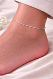925 Sterling Silver Plain Snake Chain Anklet for Women