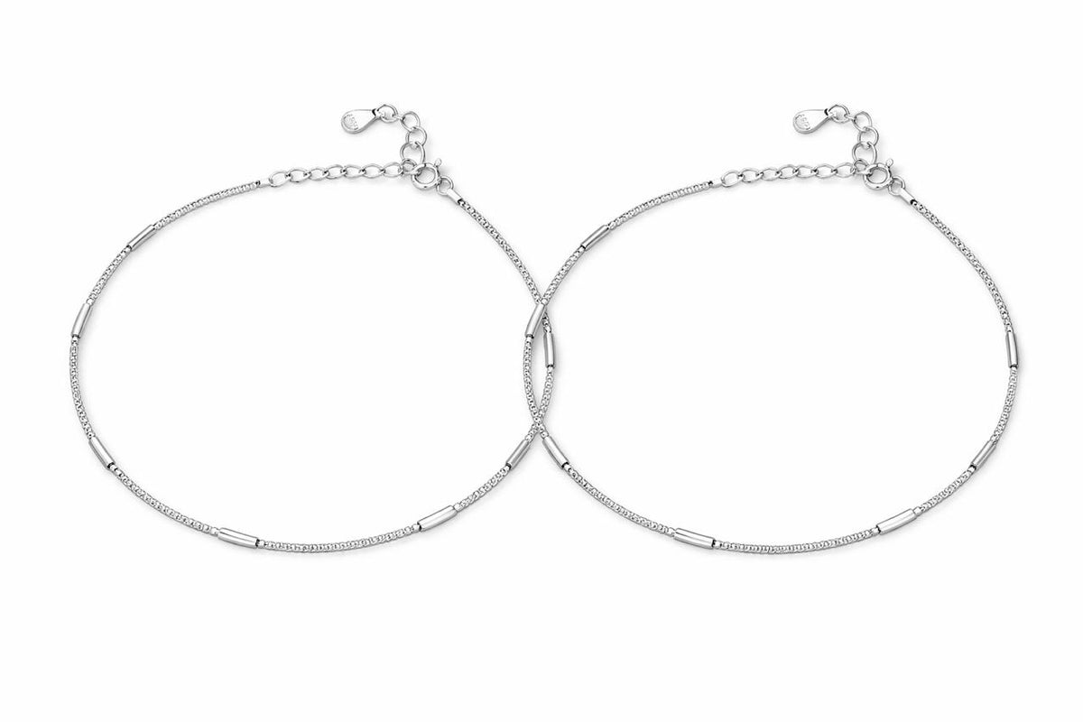 Minimal 925 Silver Chain Anklet | Elegant Everyday Payal