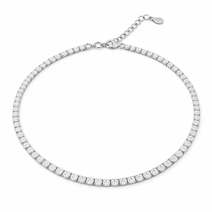 Classic Tennis 925 Silver Anklet | Diamond Look Payal