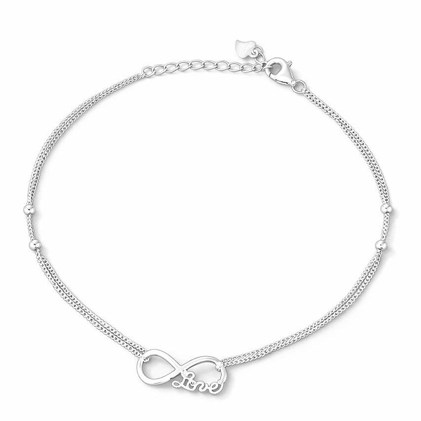 Zaviraa Infinity Love 925 Silver Anklet | Symbol of Endless Love Payal