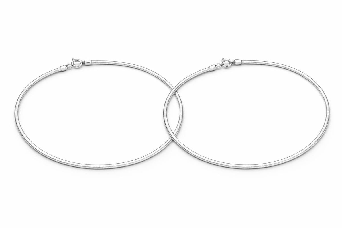 Plain Snake Chain 925 Silver Anklet | Minimal Classic Payal for Women