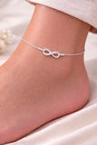 925 Sterling Silver Infinity Double Chain Anklet for Women