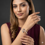 Floral Tip Women Kada in 925 Silver | Handcrafted Open Cuff Bracelet