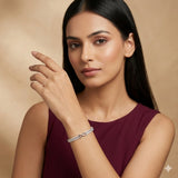Infinity Design American Diamond Women Kada in 925 Silver | Elegant Openable Bracelet