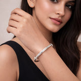 Traditional Engraved Design Women Kada in 925 Silver | Classic Openable Silver Bracelet