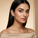 Aqua Blue Twisted Halo Stud Earrings in 925 Sterling Silver