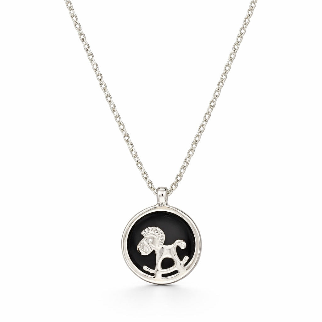 925 Silver Capricorn Zodiac Pendant Necklace for Women | Round Horoscope Sign Sterling Silver Jewellery