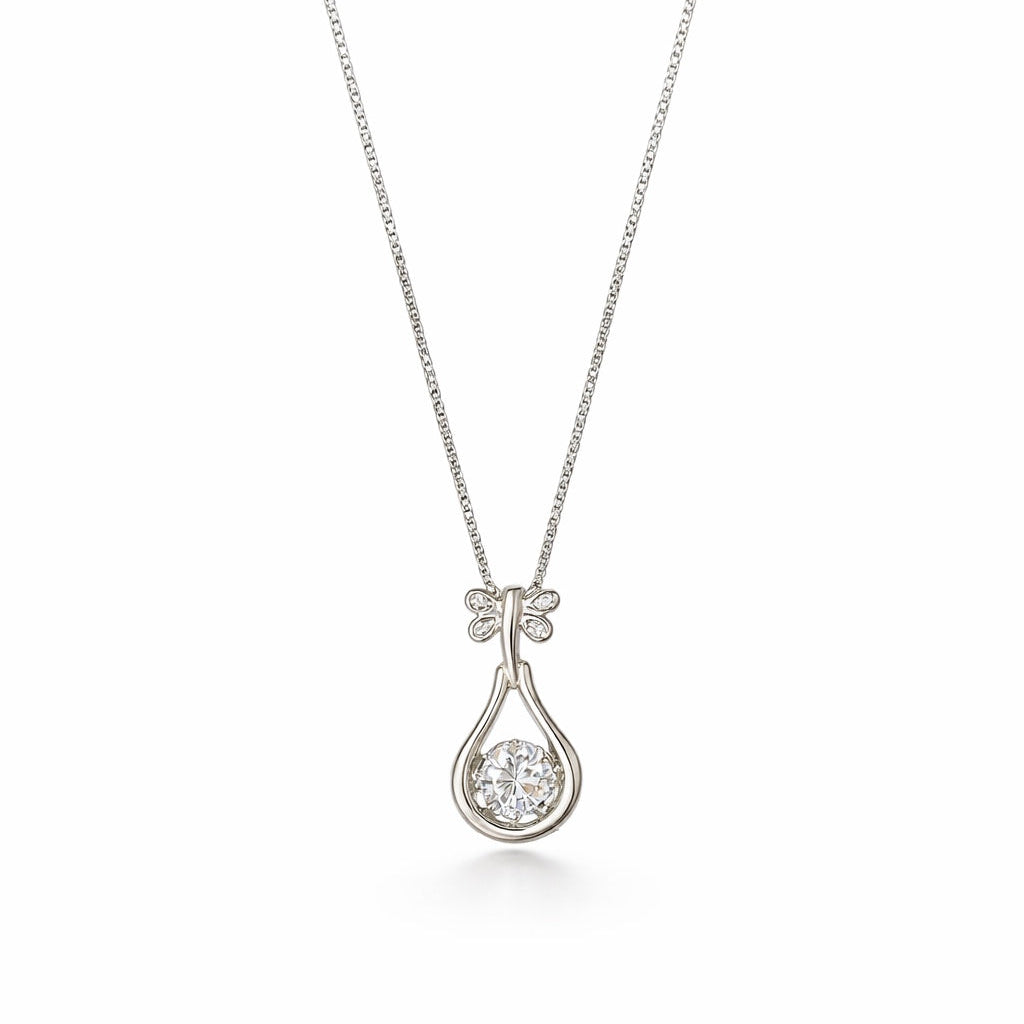 925 Silver Dragonfly Drop Pendant Necklace for Women | Elegant Solitaire Teardrop Sterling Silver Jewellery
