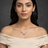 925 Silver Angel Wing Solitaire Necklace for Women