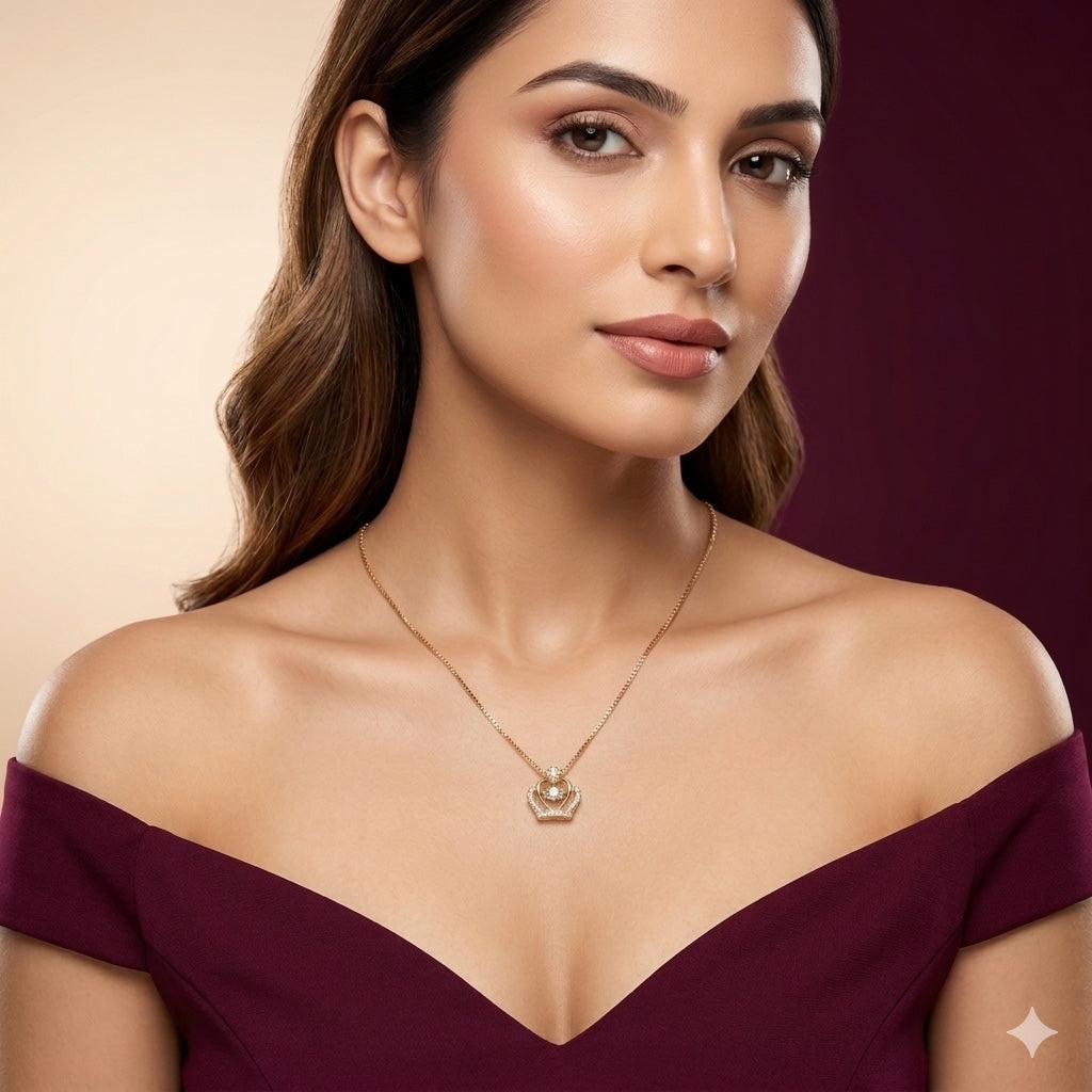 925 Silver Double Heart Pendant Necklace for Women | Romantic Stone Love Necklace