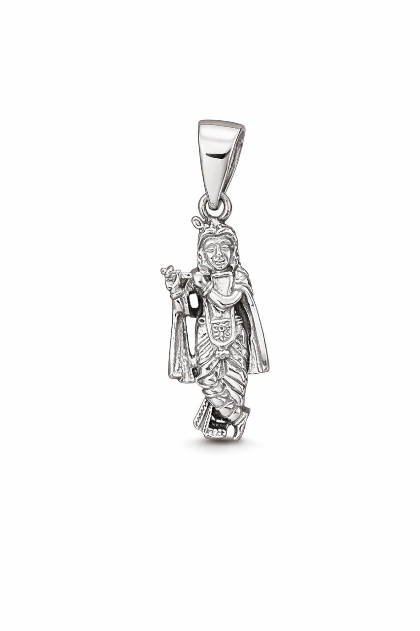 Kids 925 Sterling Silver Krishna Pendant Chain | Little Krishna Silver Jewellery for Boys & Girls