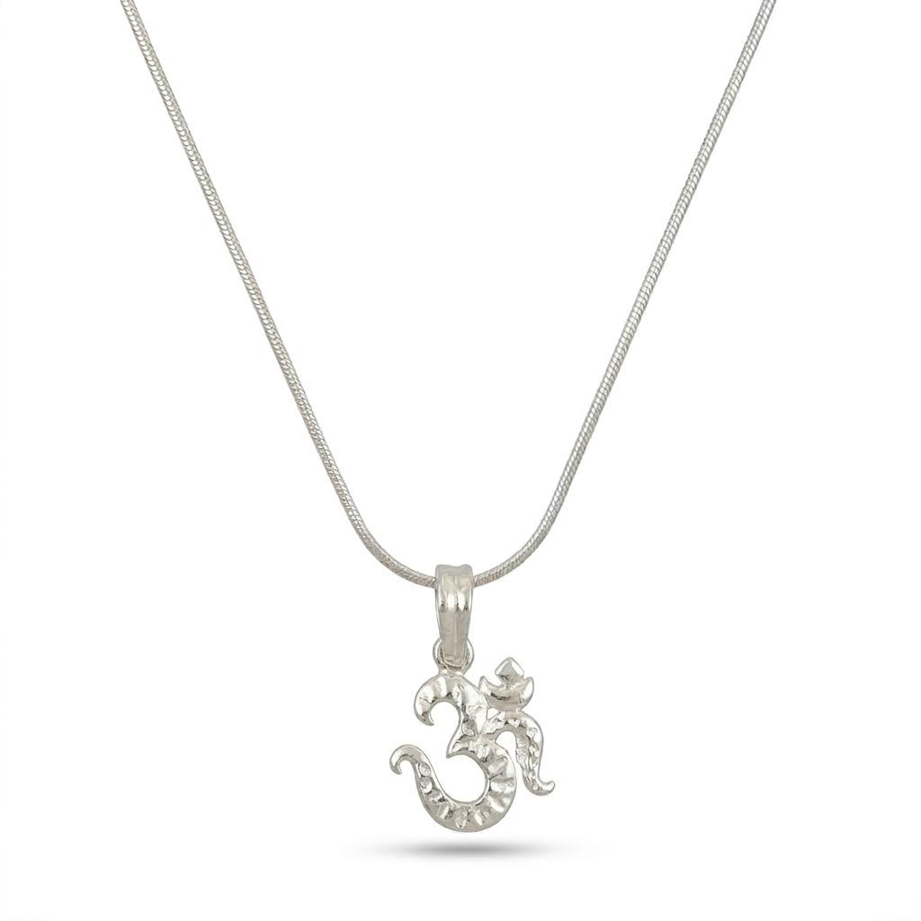 Kids 925 Sterling Silver Om Pendant Chain | Spiritual Silver Jewellery for Boys & Girls