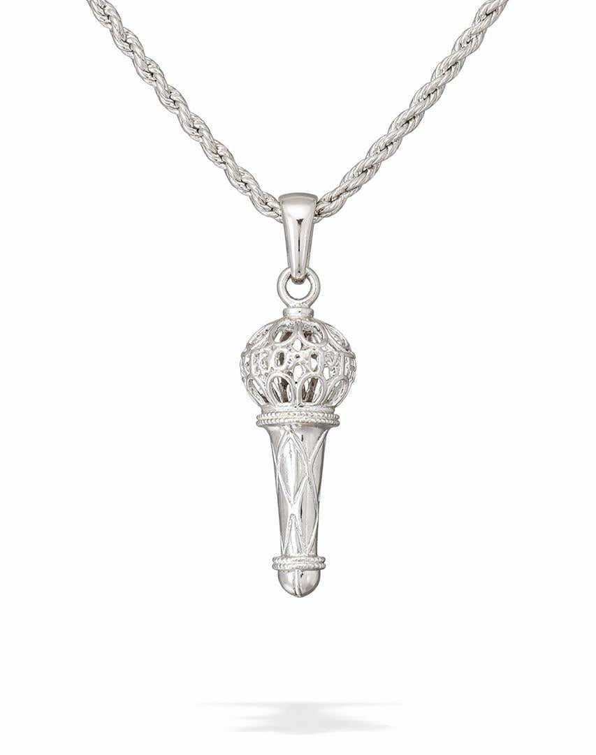 925 Sterling Silver Hanuman Gada Pendant Chain for Men | Divine Bajrangbali Mace Necklace | BIS Hallmarked