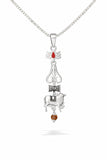 925 Sterling Silver Shiv Trishul Damru Nandi Pendant with Box Chain for Men | Mahadev Rudraksha Necklace