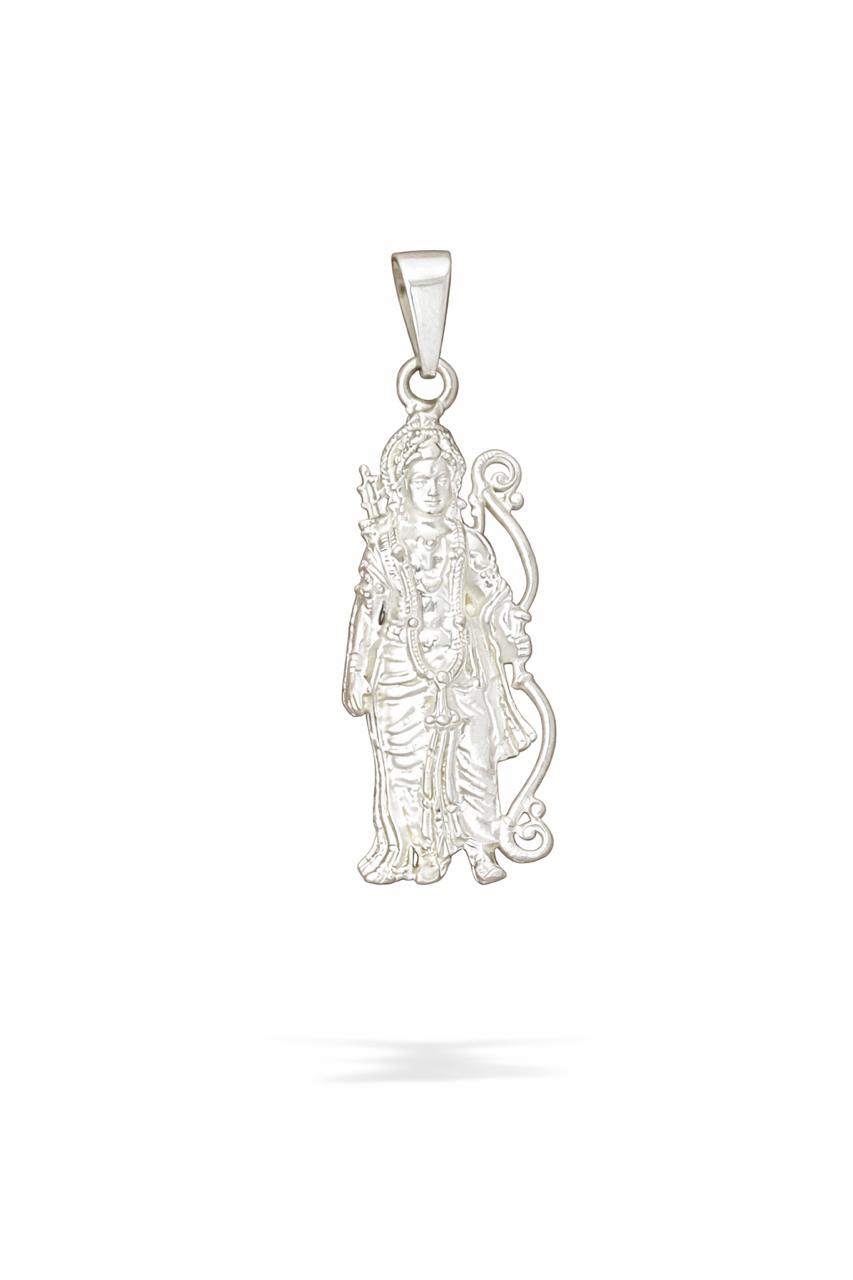 925 Sterling Silver Shree Ram Pendant Chain for Men | Lord Ram Necklace | Divine Ram Pendant