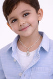 925 Sterling Silver Kids Peacock Feather Pendant Chain | Krishna Divine Necklace for Boys & Girls
