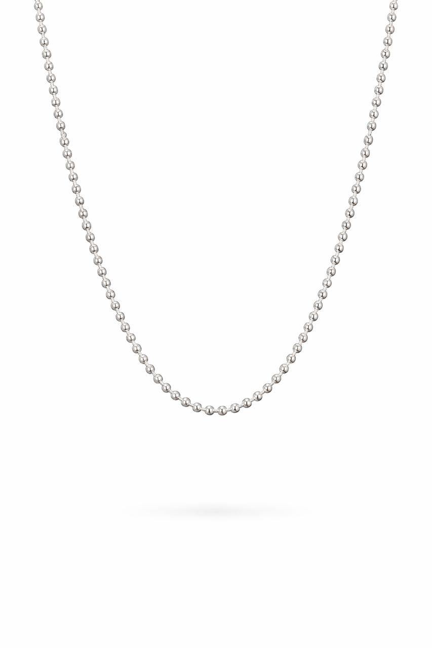 925 Sterling Silver Ball Chain for Men & Women | Minimal Bead Chain Necklace | Unisex Daily Wear