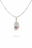 925 Sterling Silver Kids Peacock Feather Pendant Chain | Krishna Divine Necklace for Boys & Girls
