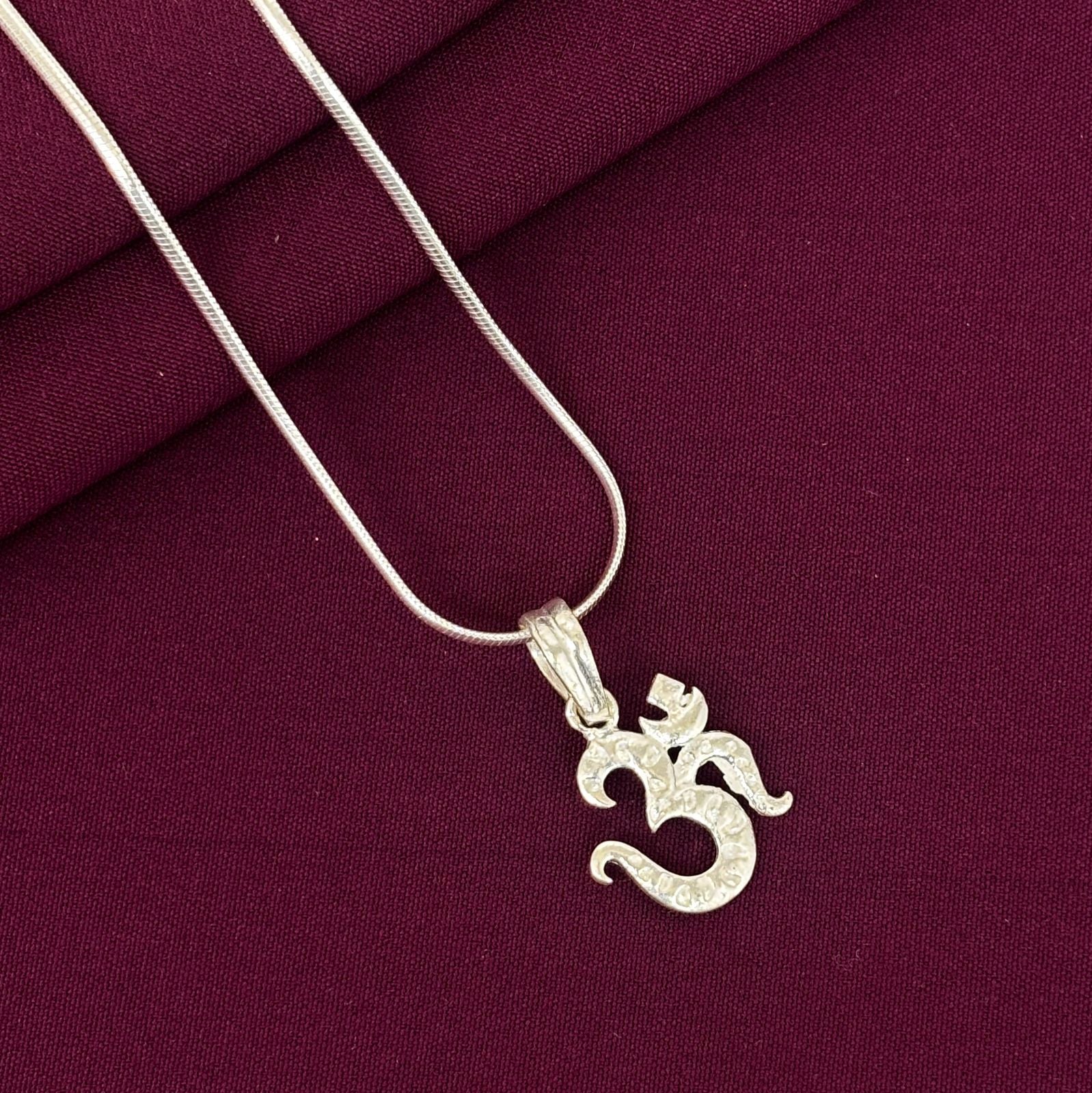 Kids 925 Sterling Silver Om Pendant Chain | Spiritual Silver Jewellery for Boys & Girls