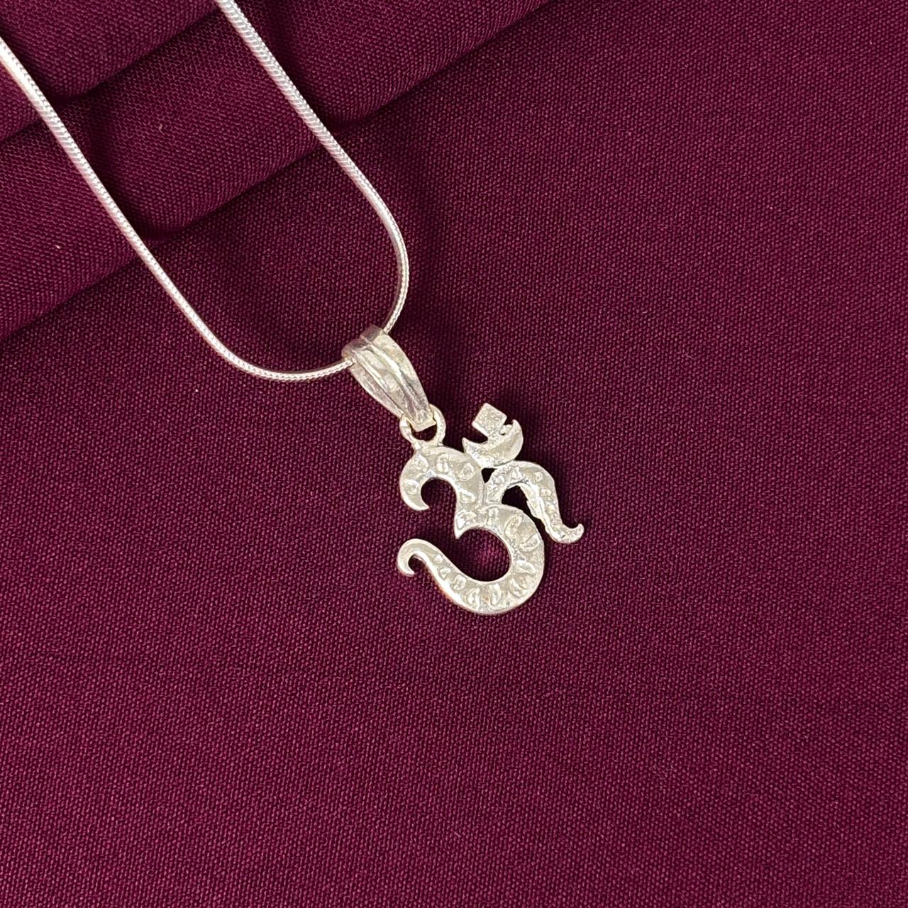 Kids 925 Sterling Silver Om Pendant Chain | Spiritual Silver Jewellery for Boys & Girls